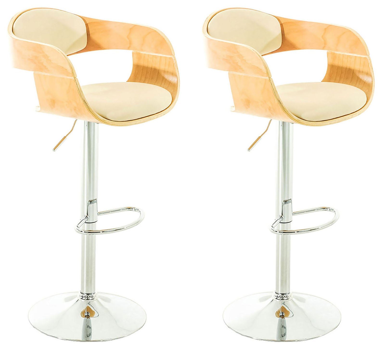 Set of 2 Kingston faux leather bar stools