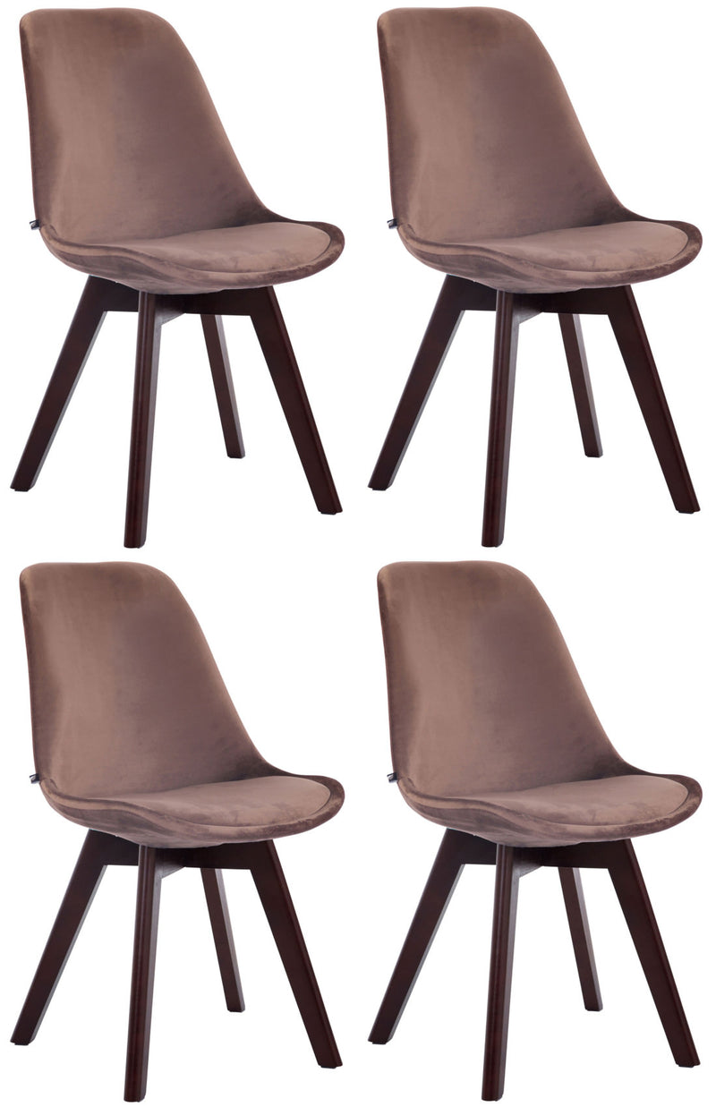 Set van 4 bezoekersstoelen Borneo fluweel