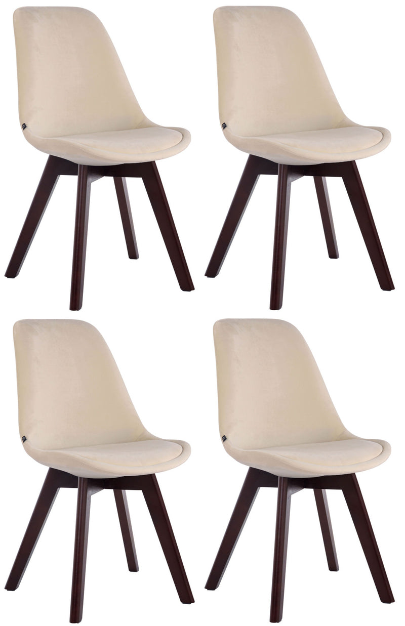 Set van 4 bezoekersstoelen Borneo fluweel