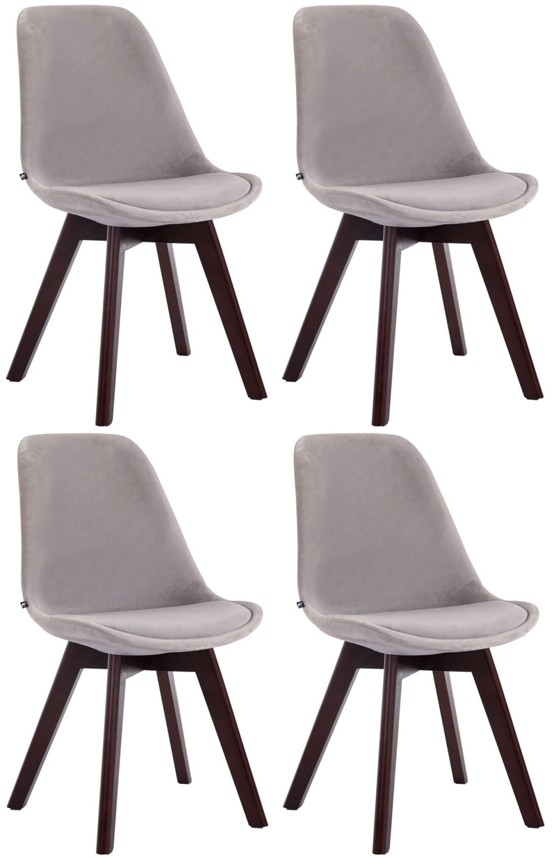 Set van 4 bezoekersstoelen Borneo fluweel