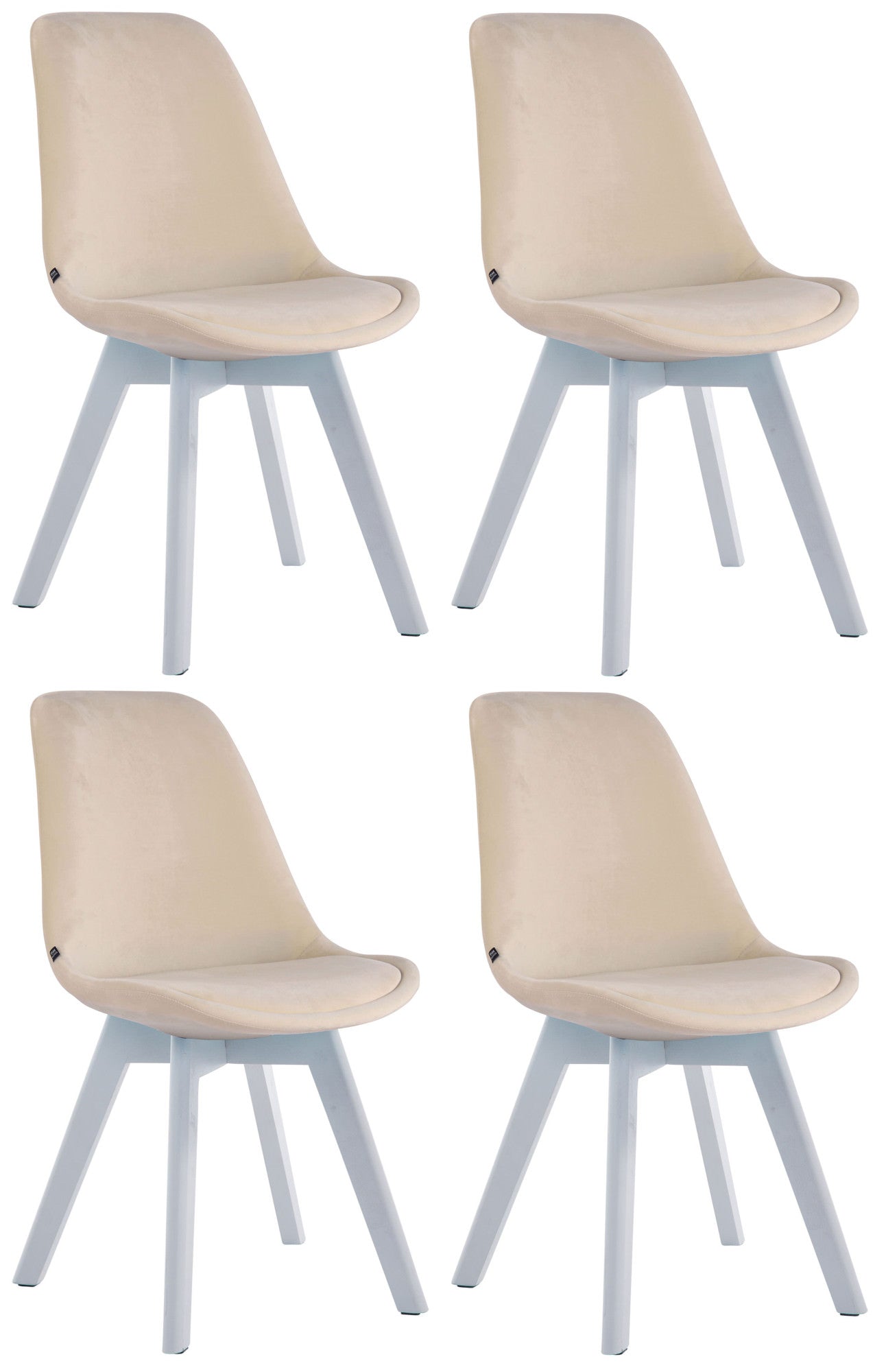 Set of 4 visitor chairs Borneo velvet