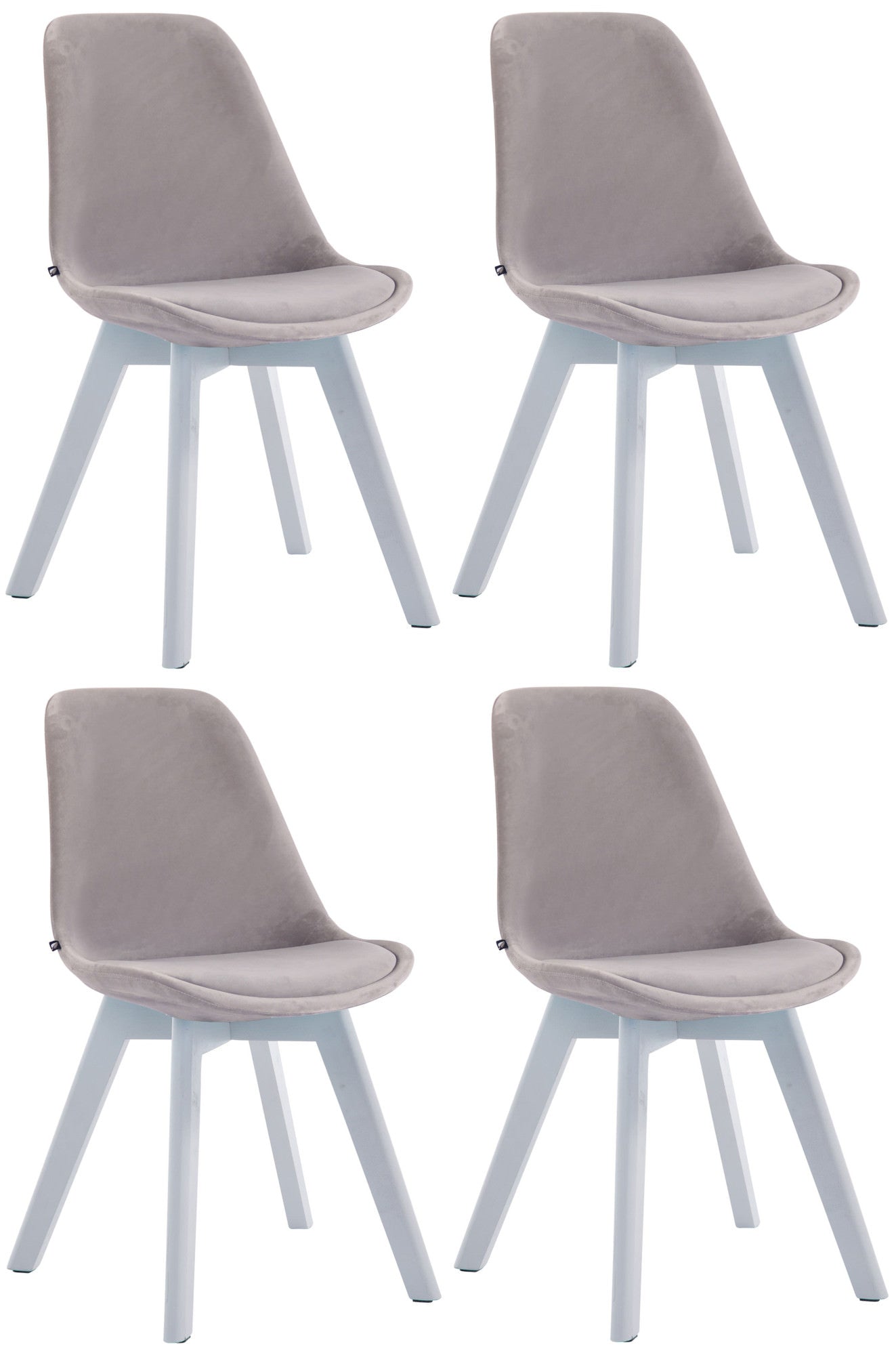 Set of 4 visitor chairs Borneo velvet