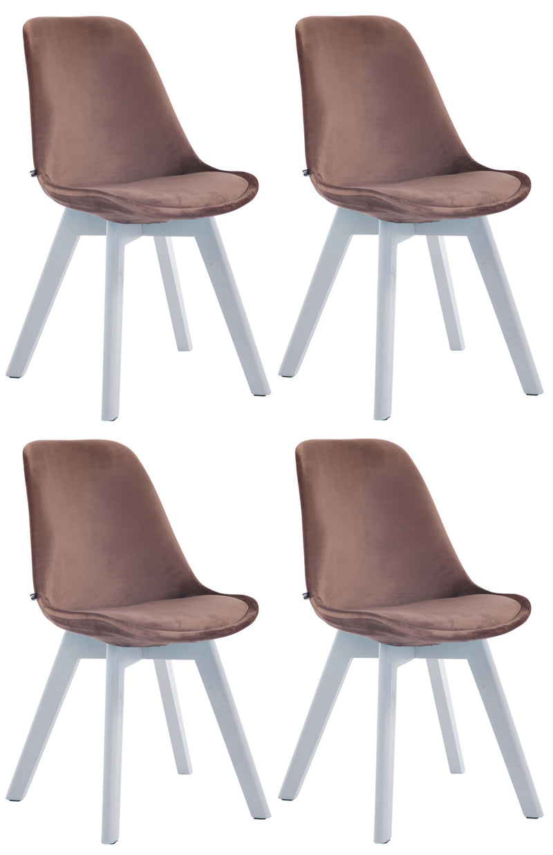 Set van 4 bezoekersstoelen Borneo fluweel