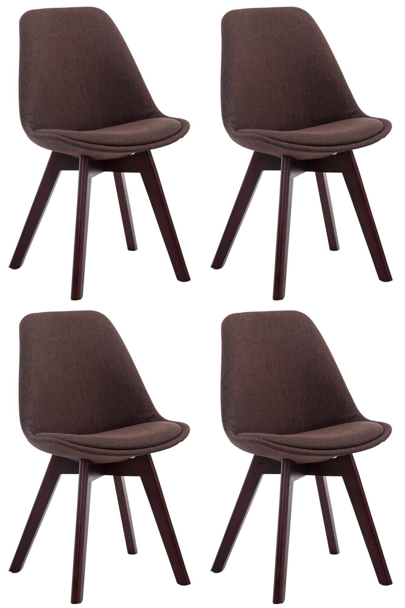 Set of 4 visitor chairs Borneo V2 fabric