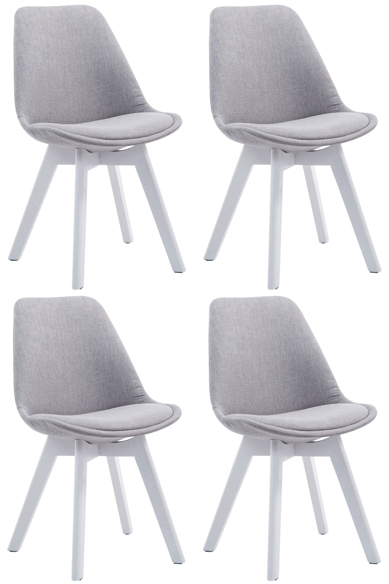 Set of 4 visitor chairs Borneo V2 fabric