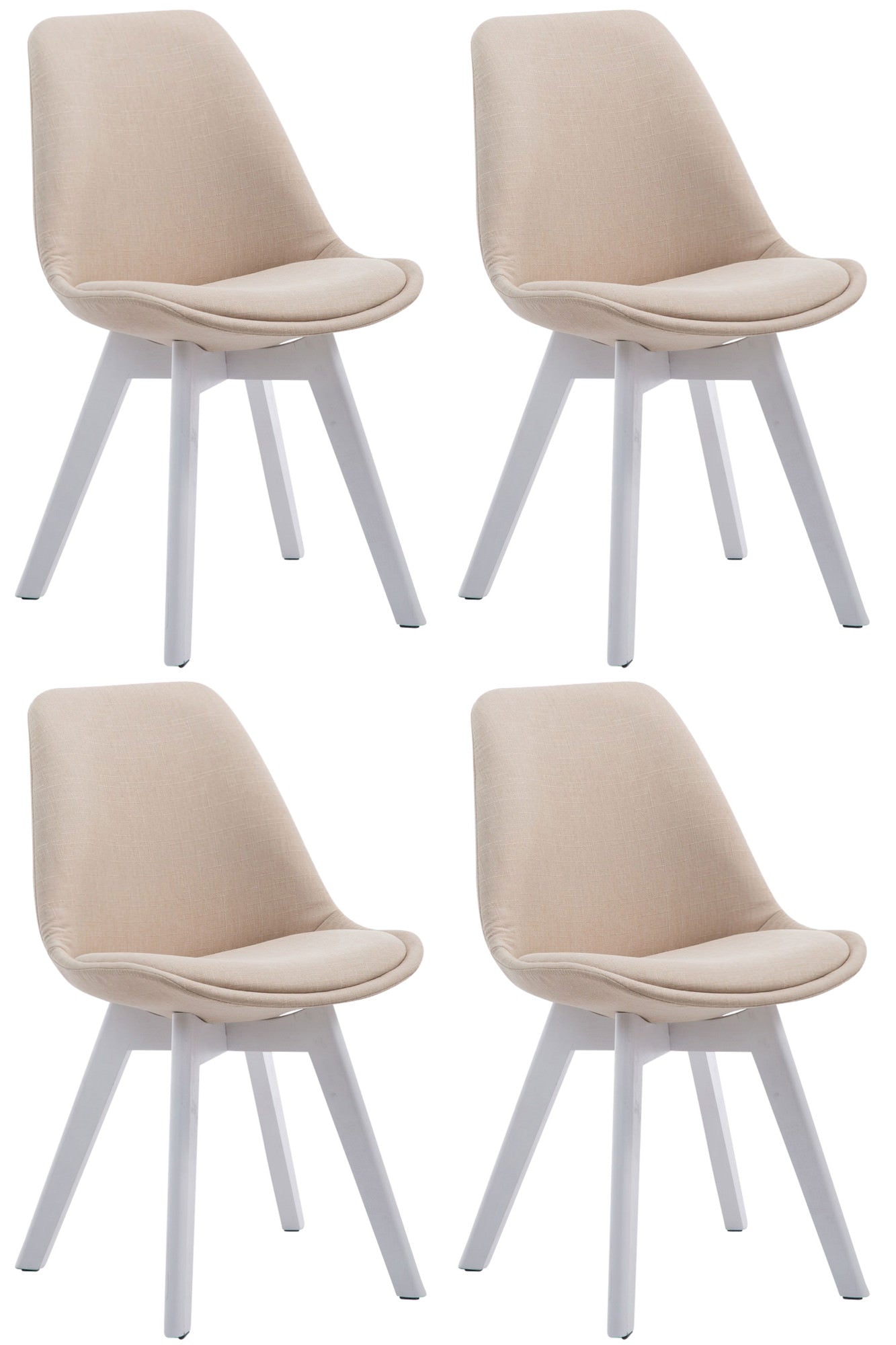 4er Set Besucherstühle Borneo V2 Stoff