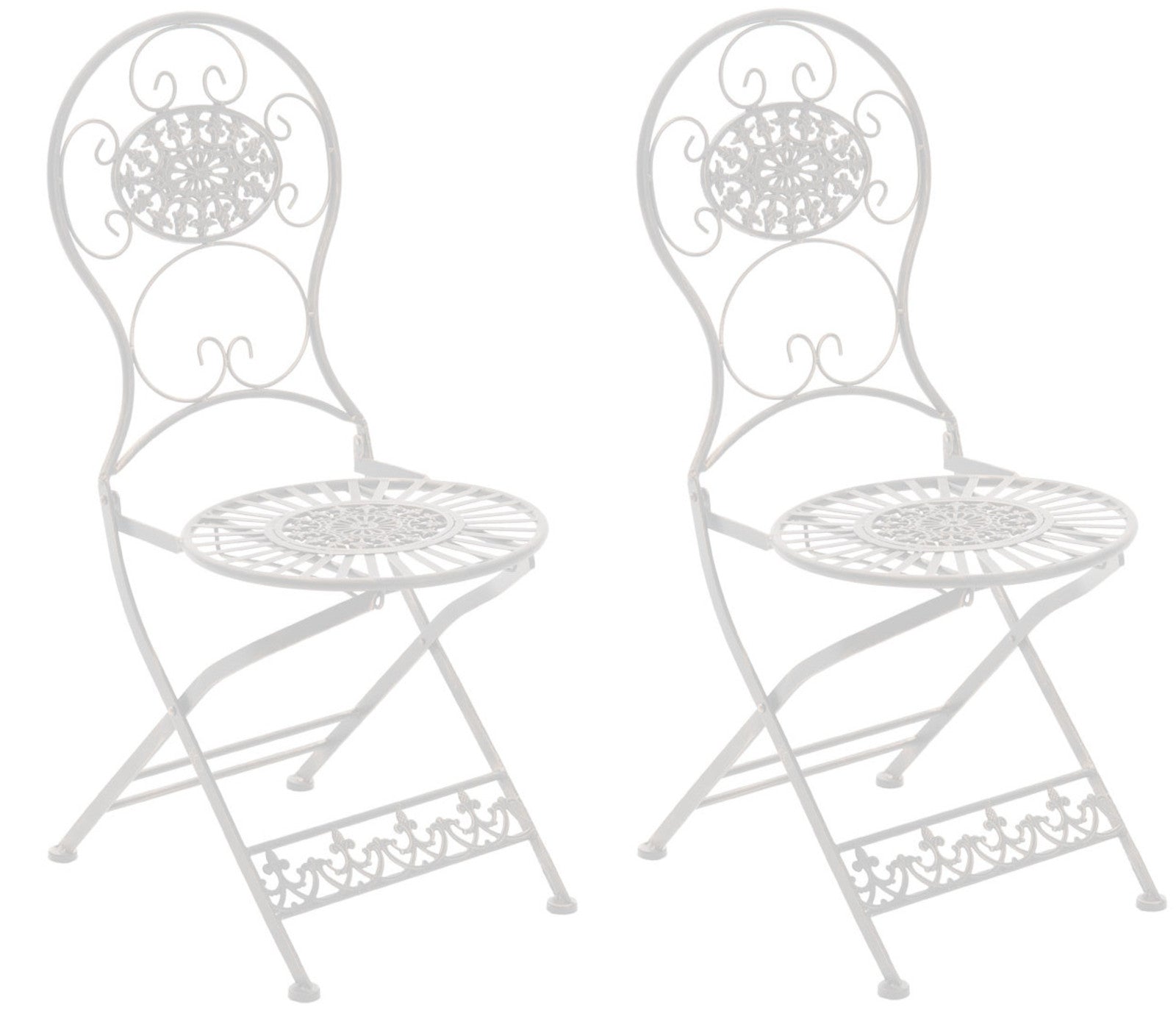 Set of 2 iron folding chairs Mani