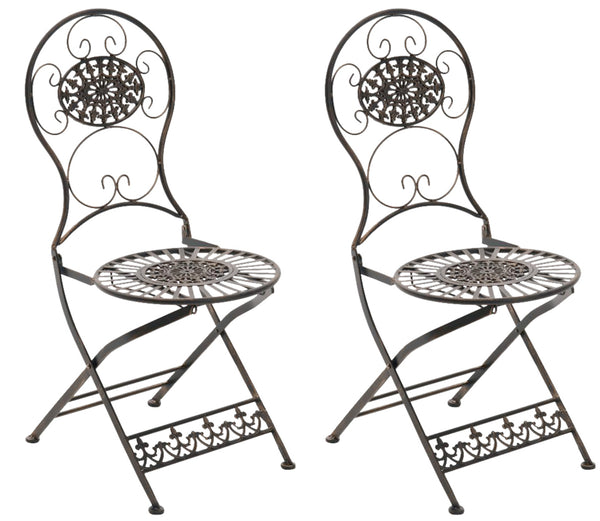 Set van 2 ijzeren klapstoelen Mani
