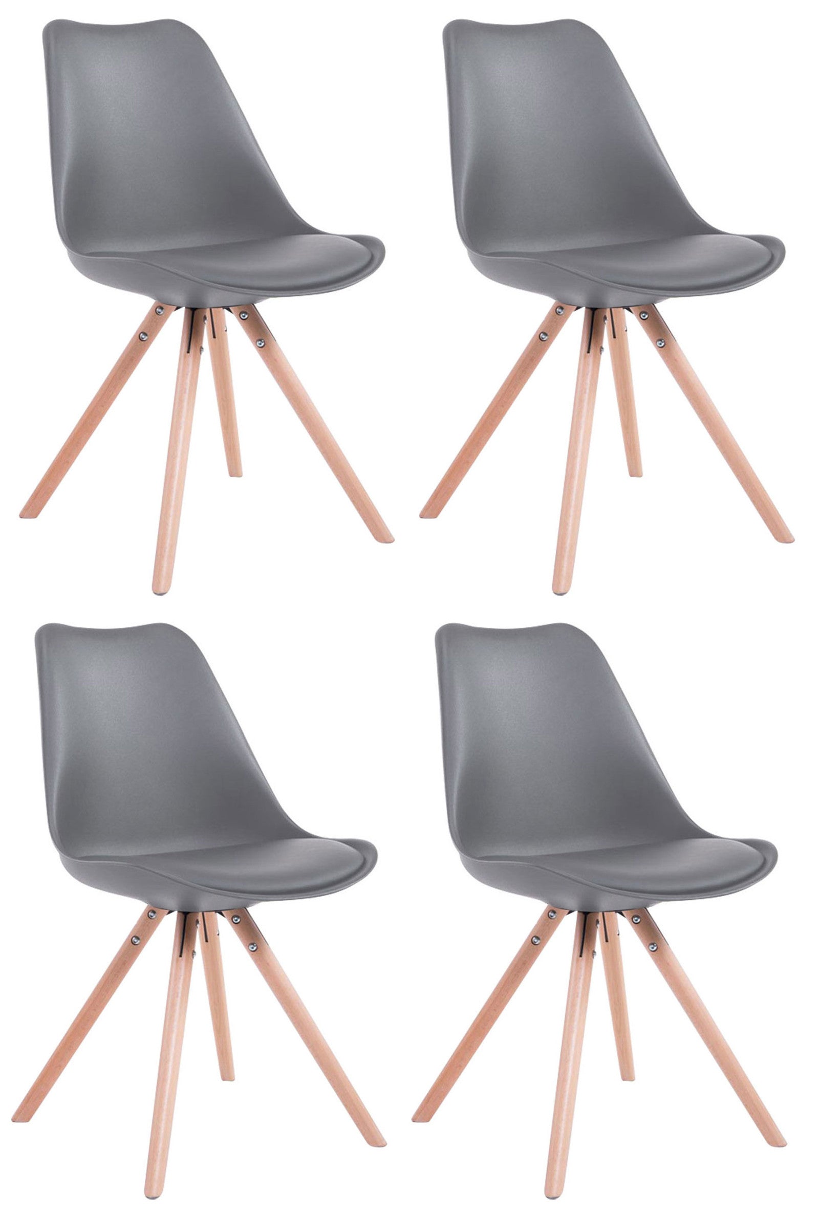 Set of 4 chairs Toulouse faux leather round