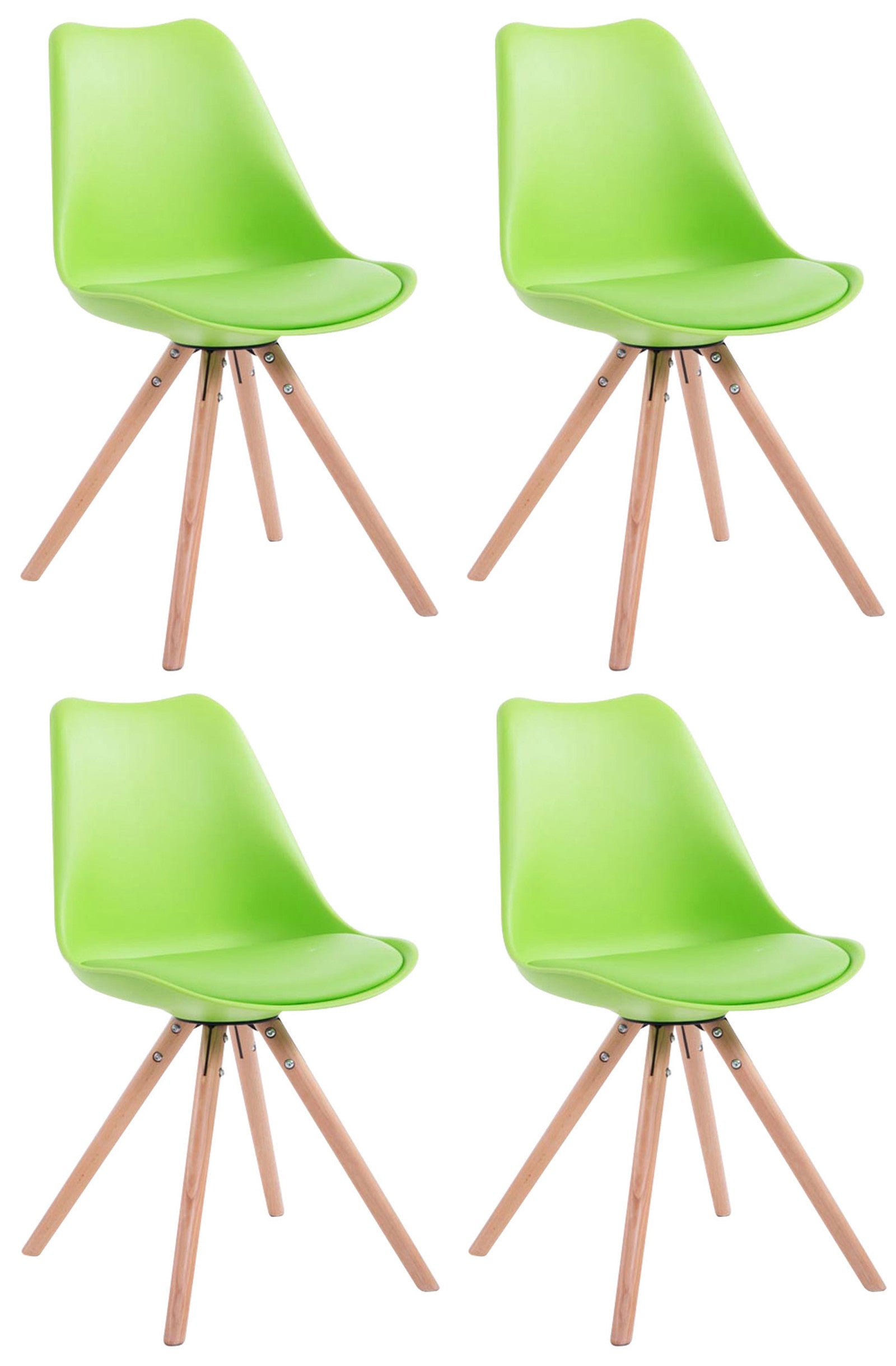 Set of 4 chairs Toulouse faux leather round