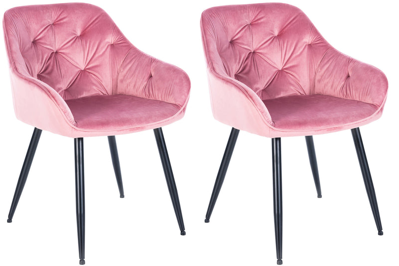 Set of 2 dining chairs Cassis velvet cover