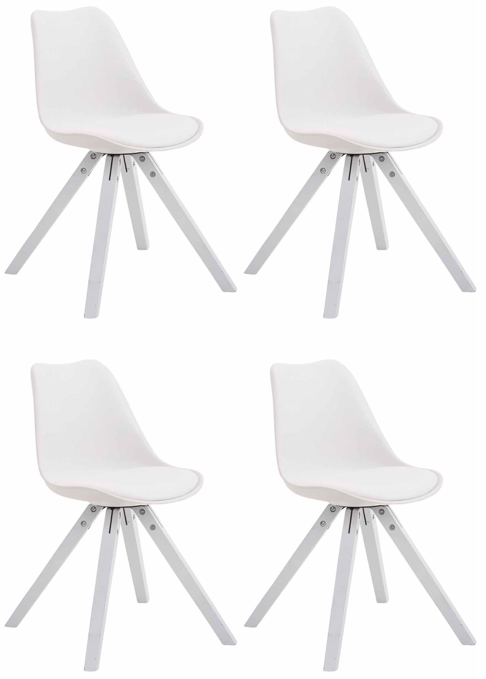 Set of 4 Toulouse Faux Leather Square Chairs