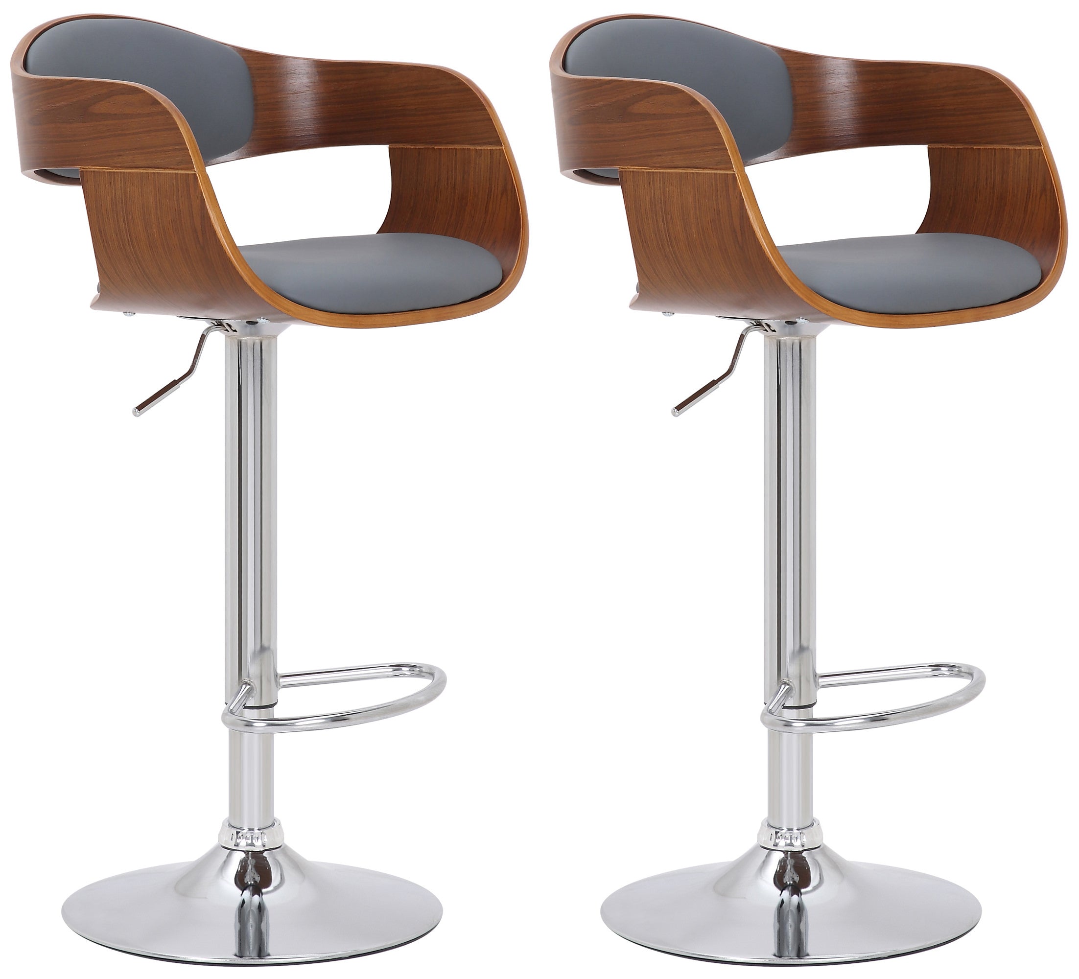 Set of 2 Kingston faux leather bar stools