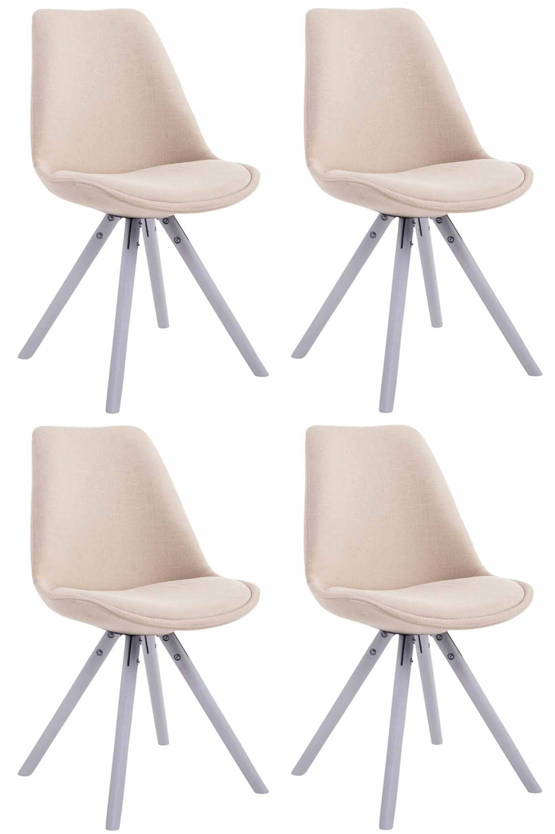 4er Set Besucherstühle Toulouse Stoff Rund