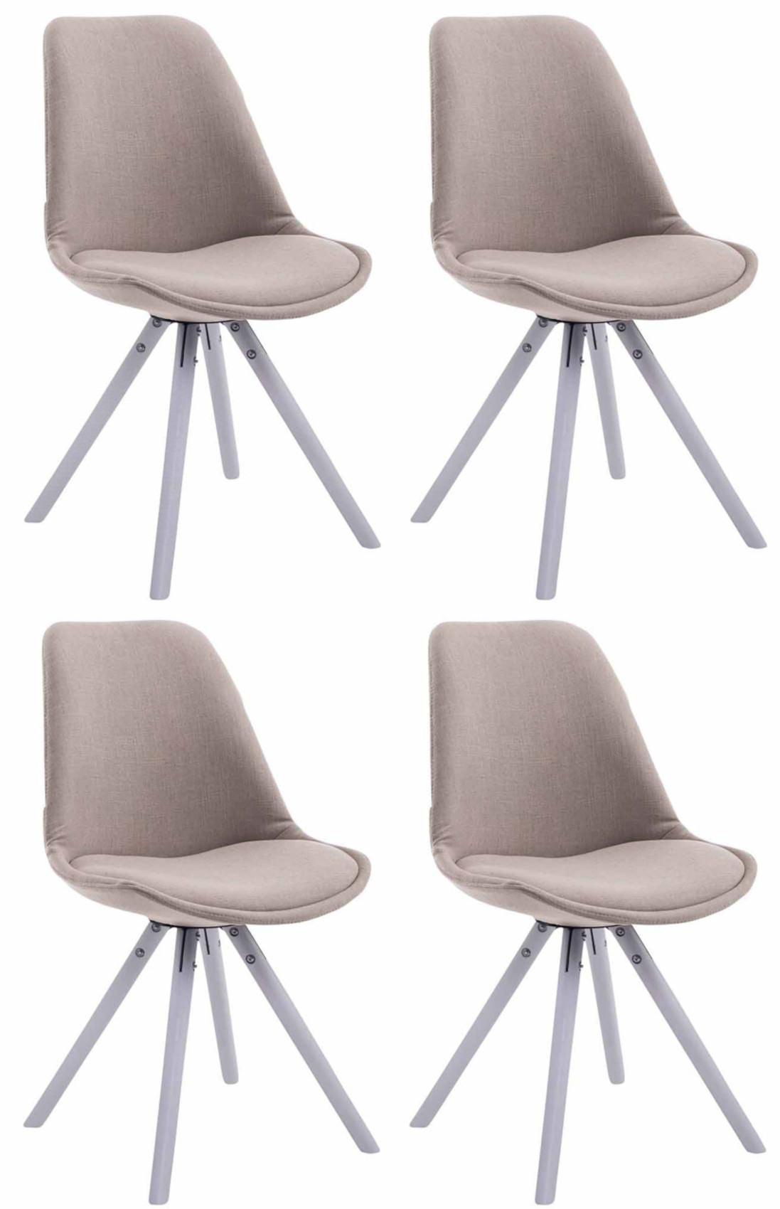 4er Set Besucherstühle Toulouse Stoff Rund