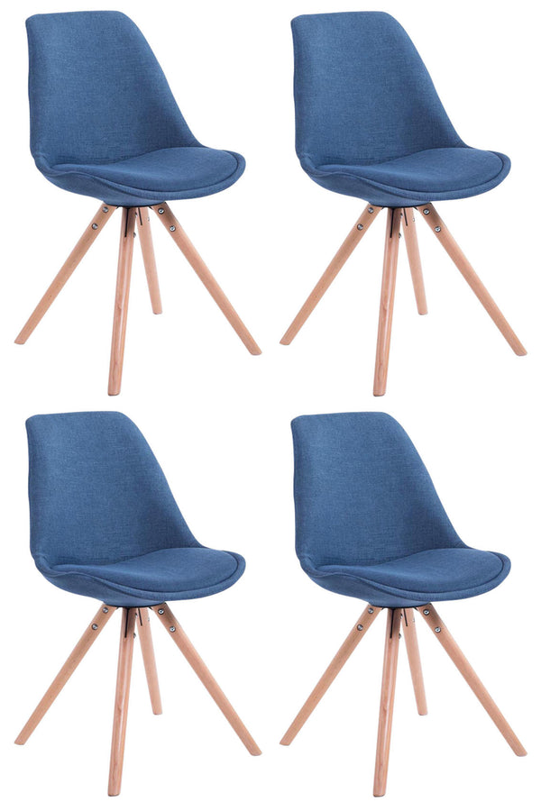 Set of 4 visitor chairs Toulouse fabric round