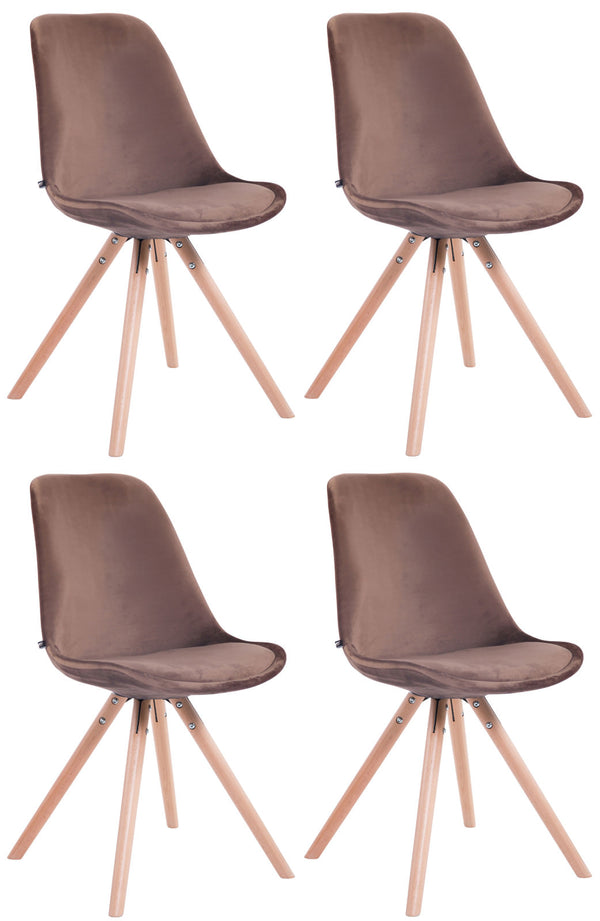 Set of 4 Toulouse velvet round chairs