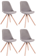 Set of 4 Toulouse velvet round chairs
