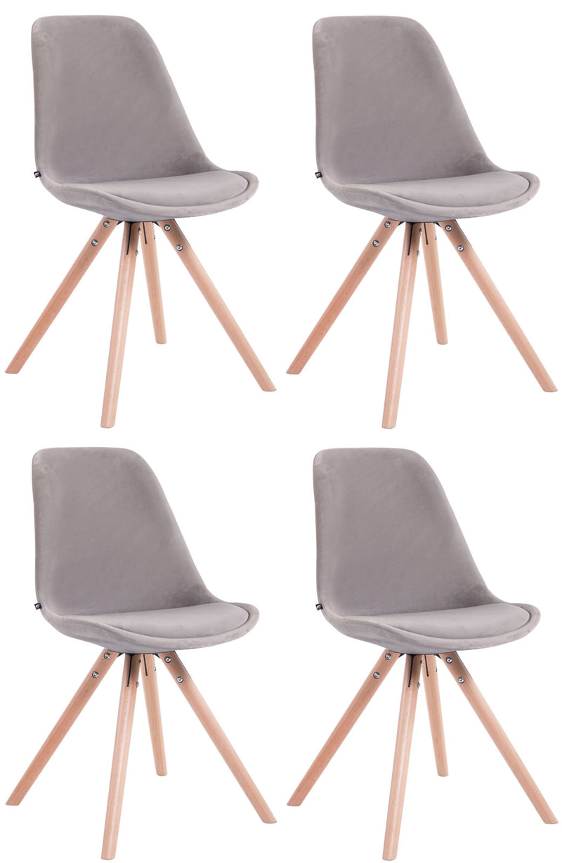 Set of 4 Toulouse velvet round chairs