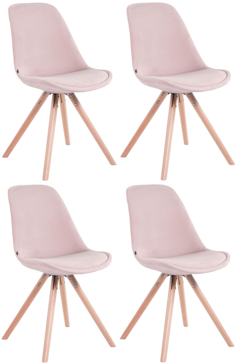 Set of 4 Toulouse velvet round chairs