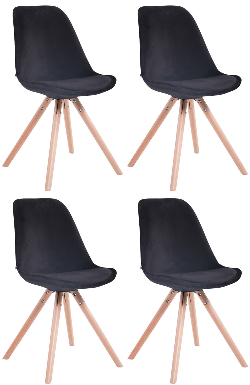 Set of 4 Toulouse velvet round chairs