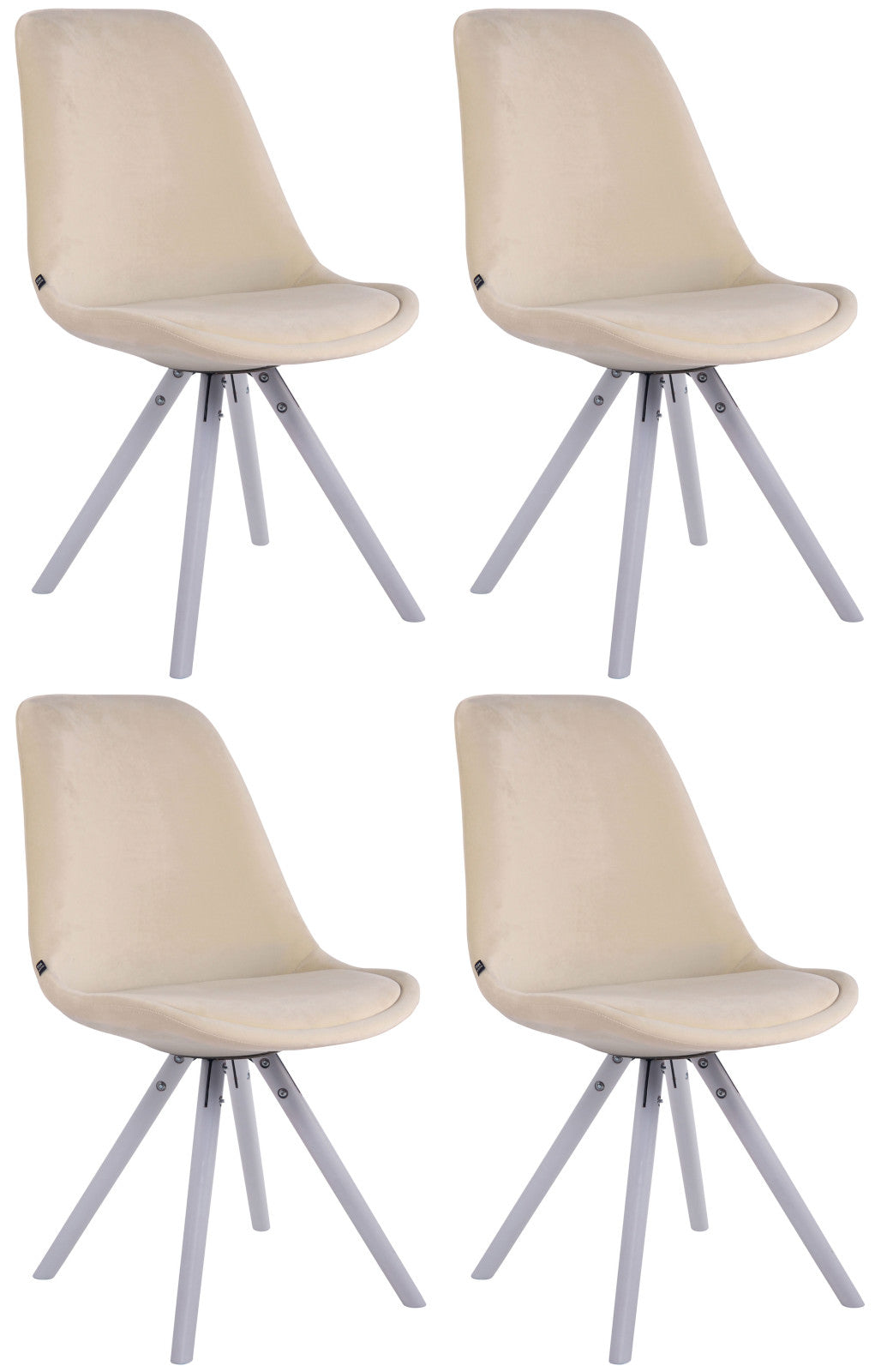 4er Set Stühle Toulouse Samt Rund