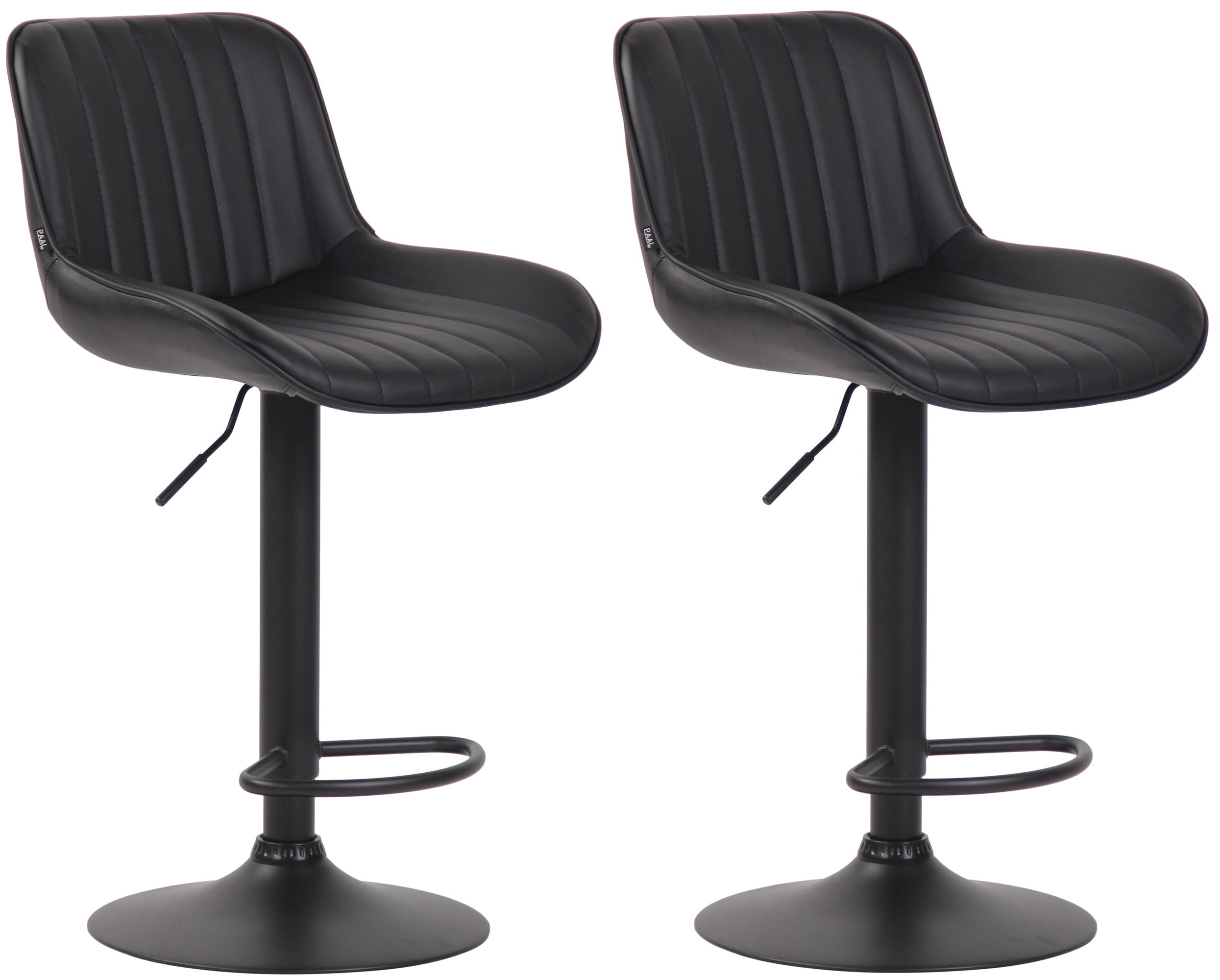 Set of 2 bar stools Lentini faux leather