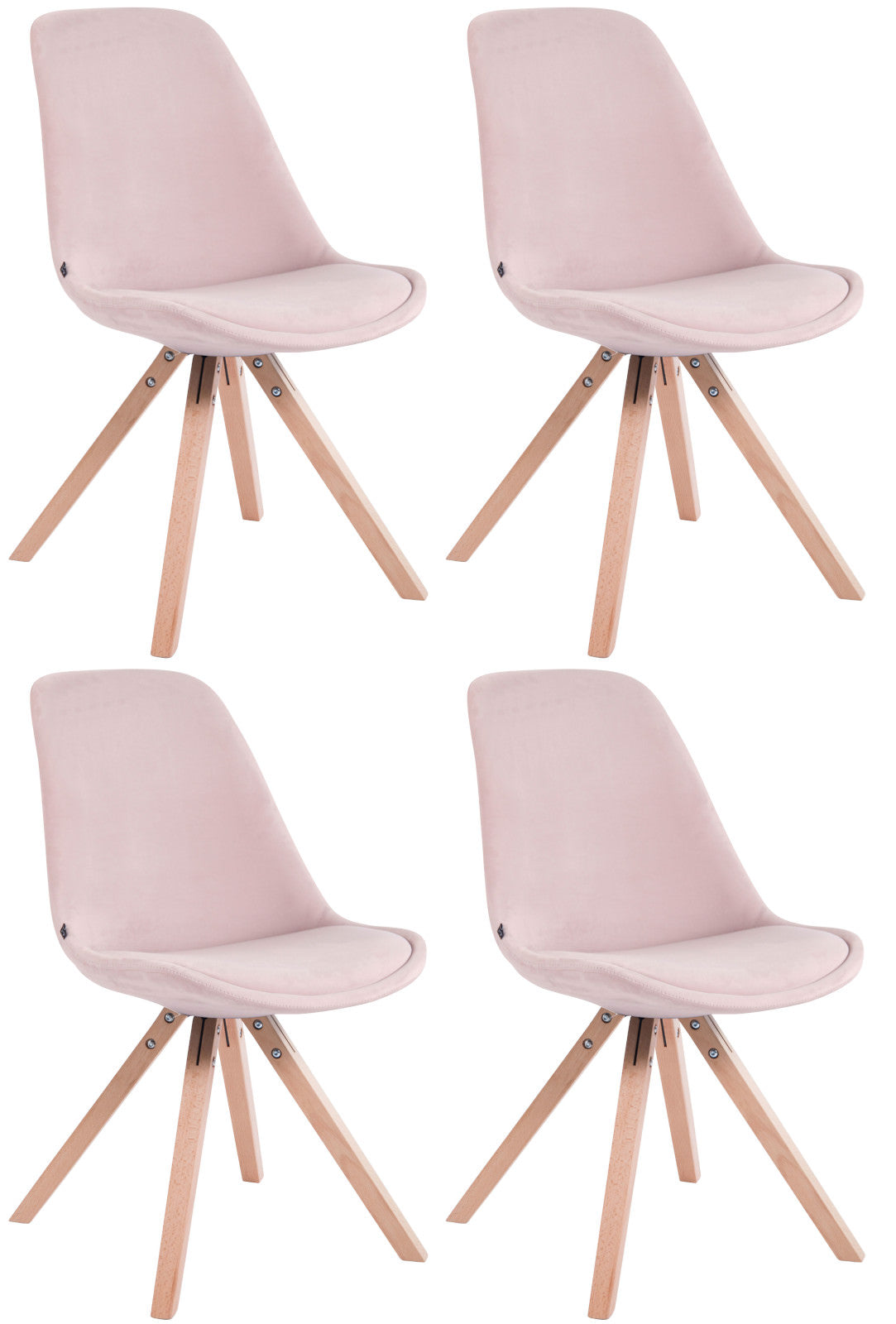 4er Set Stühle Toulouse Samt Square