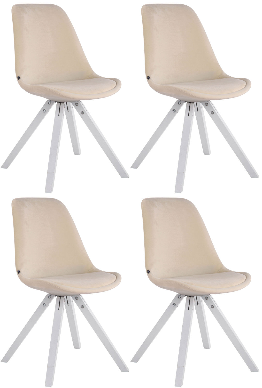 Set of 4 Toulouse Velvet Square Chairs