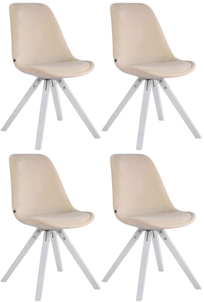 Set of 4 Toulouse Velvet Square Chairs