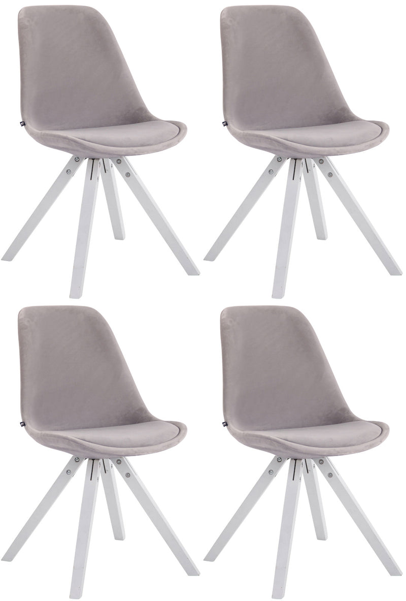Set of 4 Toulouse Velvet Square Chairs