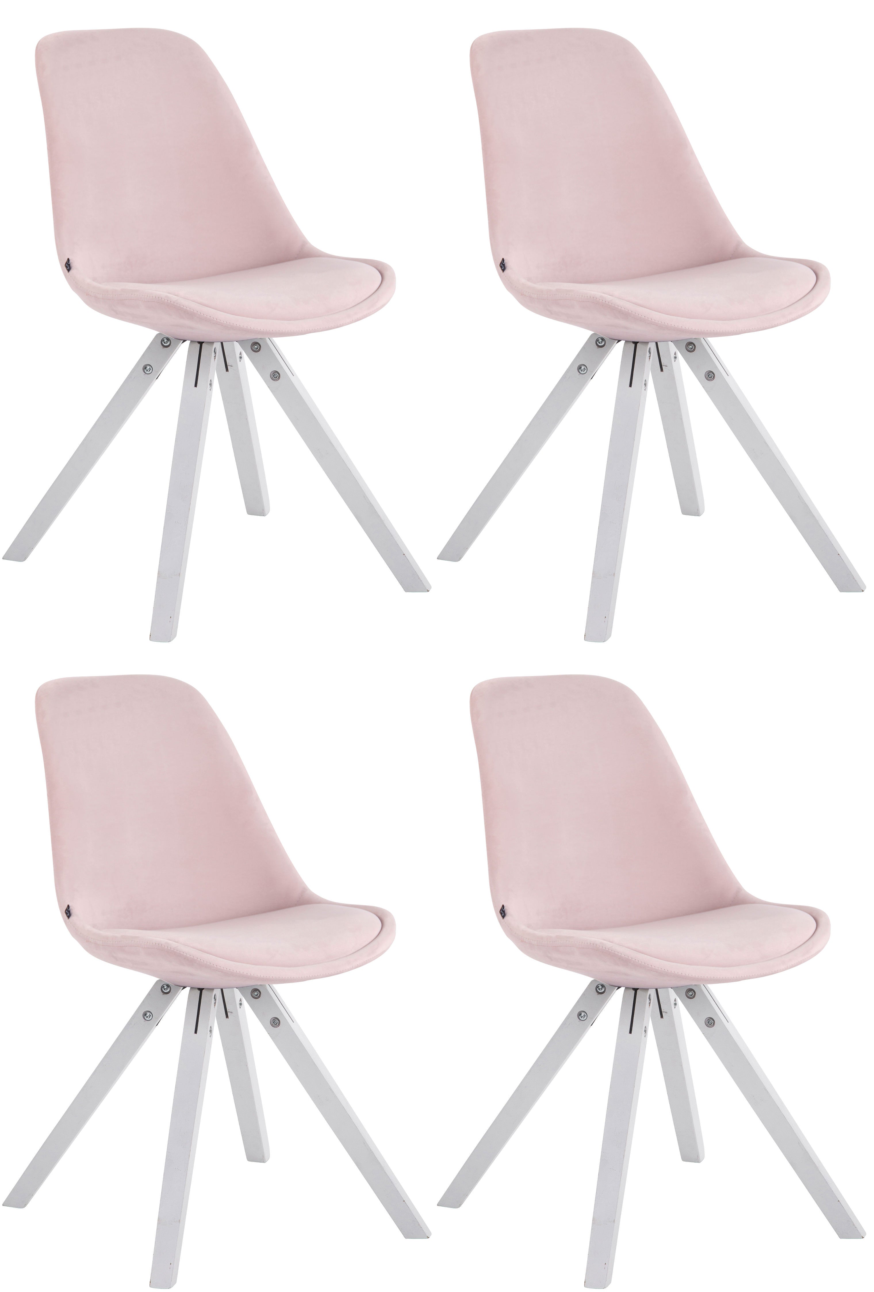 Set van 4 Toulouse fluwelen vierkante stoelen