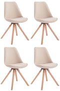 Set of 4 visitor chairs Toulouse fabric Square