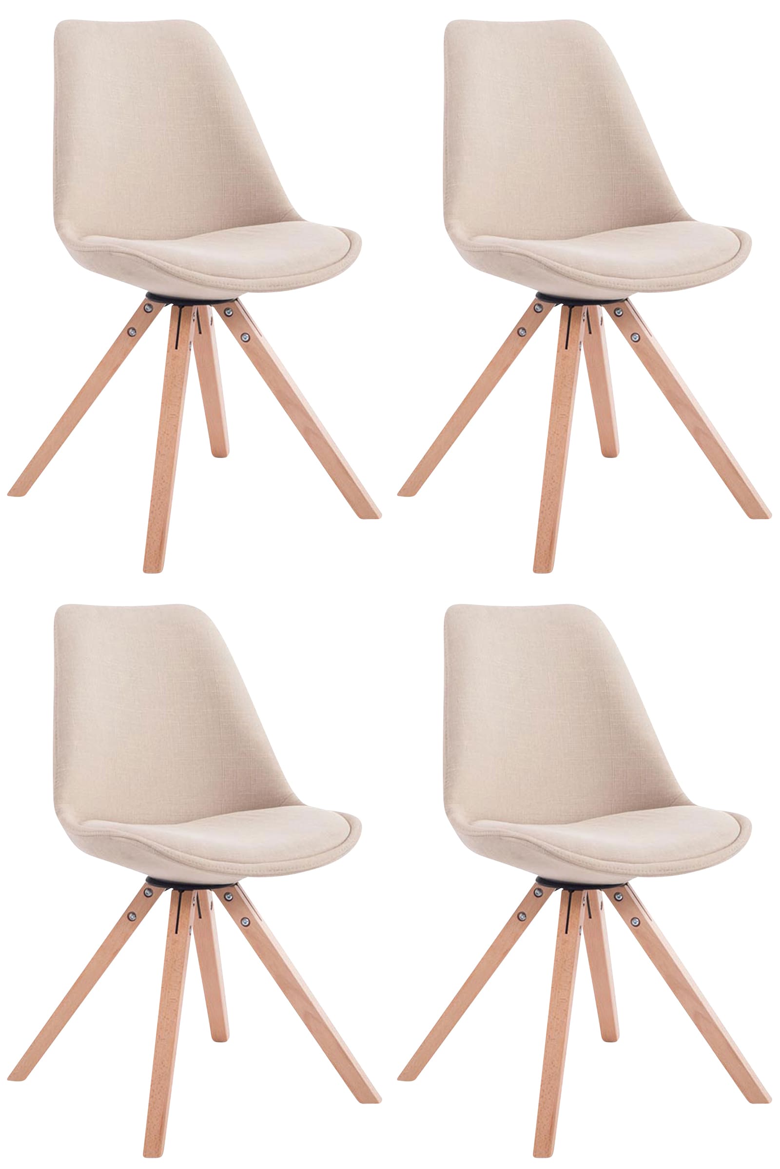 Set of 4 visitor chairs Toulouse fabric Square