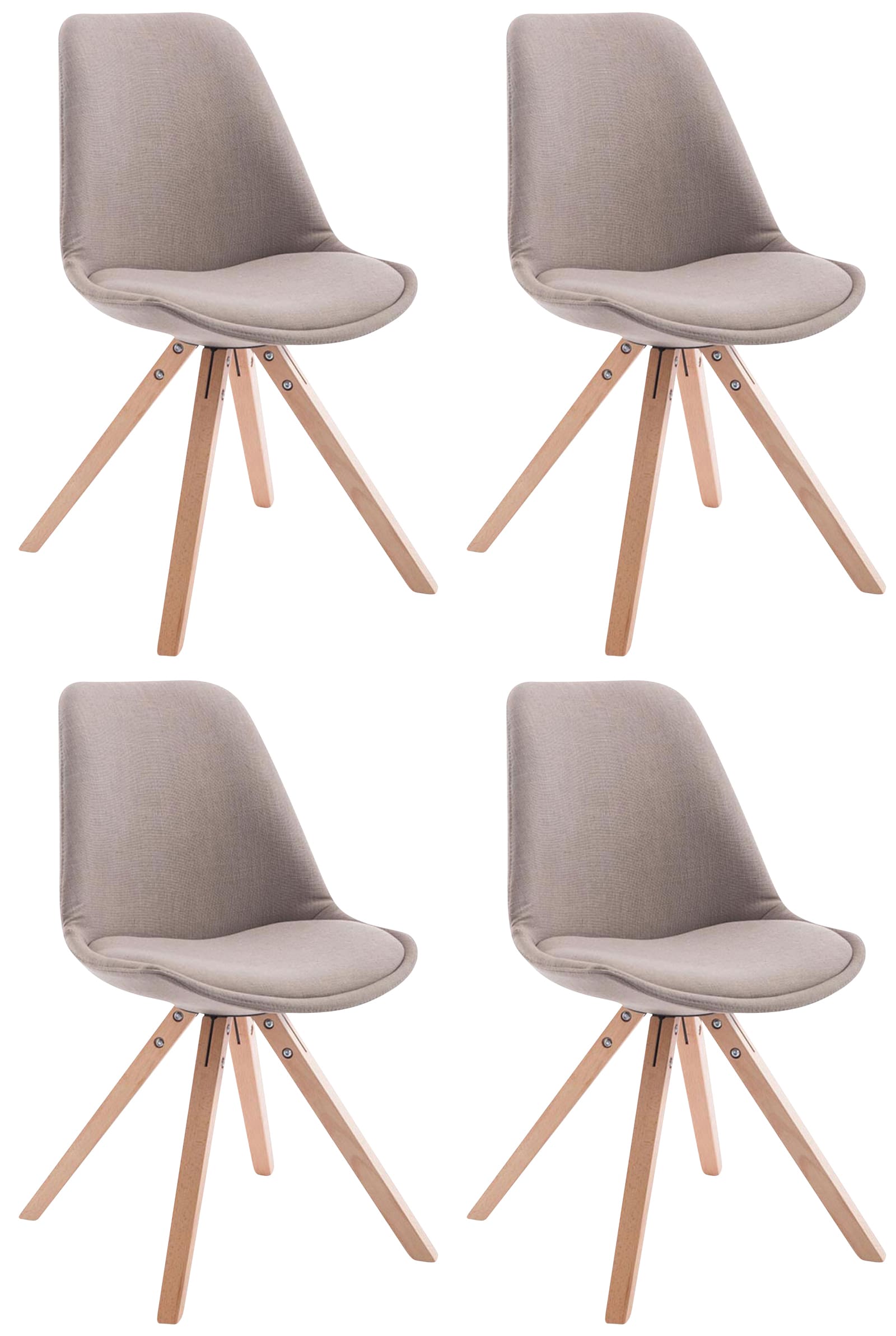 Set of 4 visitor chairs Toulouse fabric Square