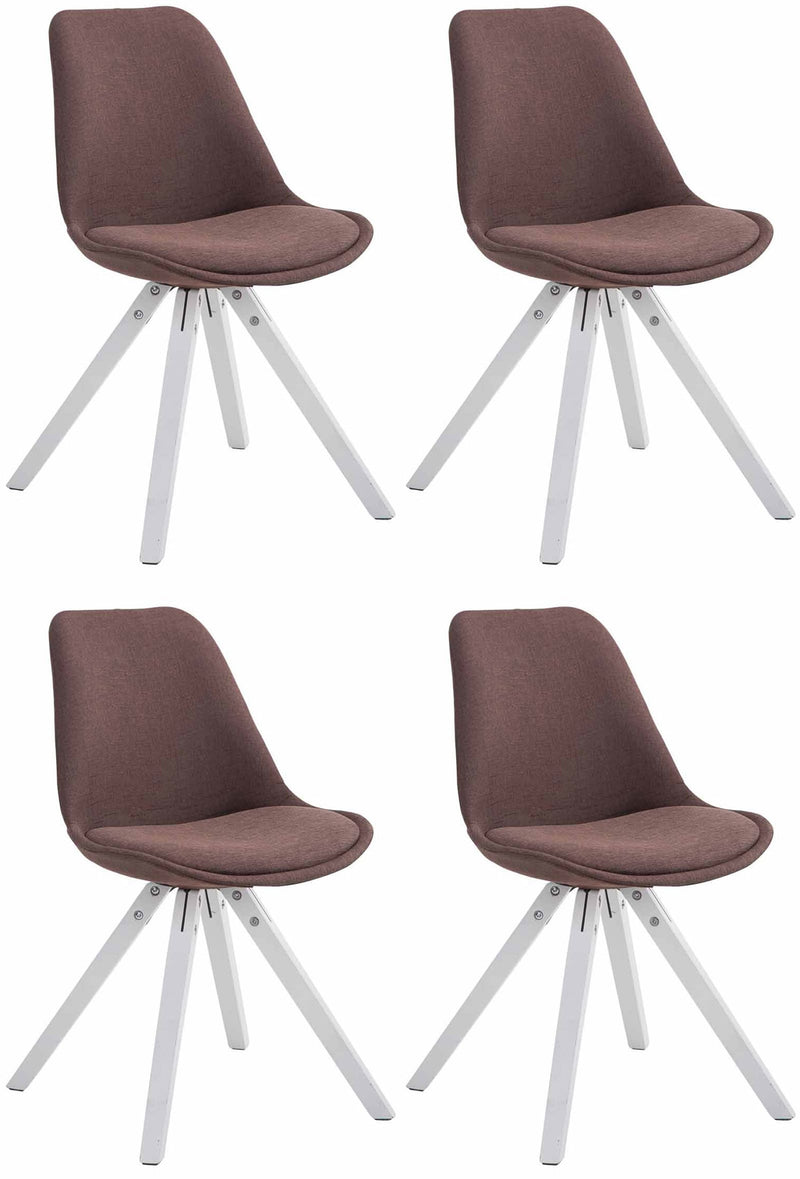 Set of 4 visitor chairs Toulouse fabric Square