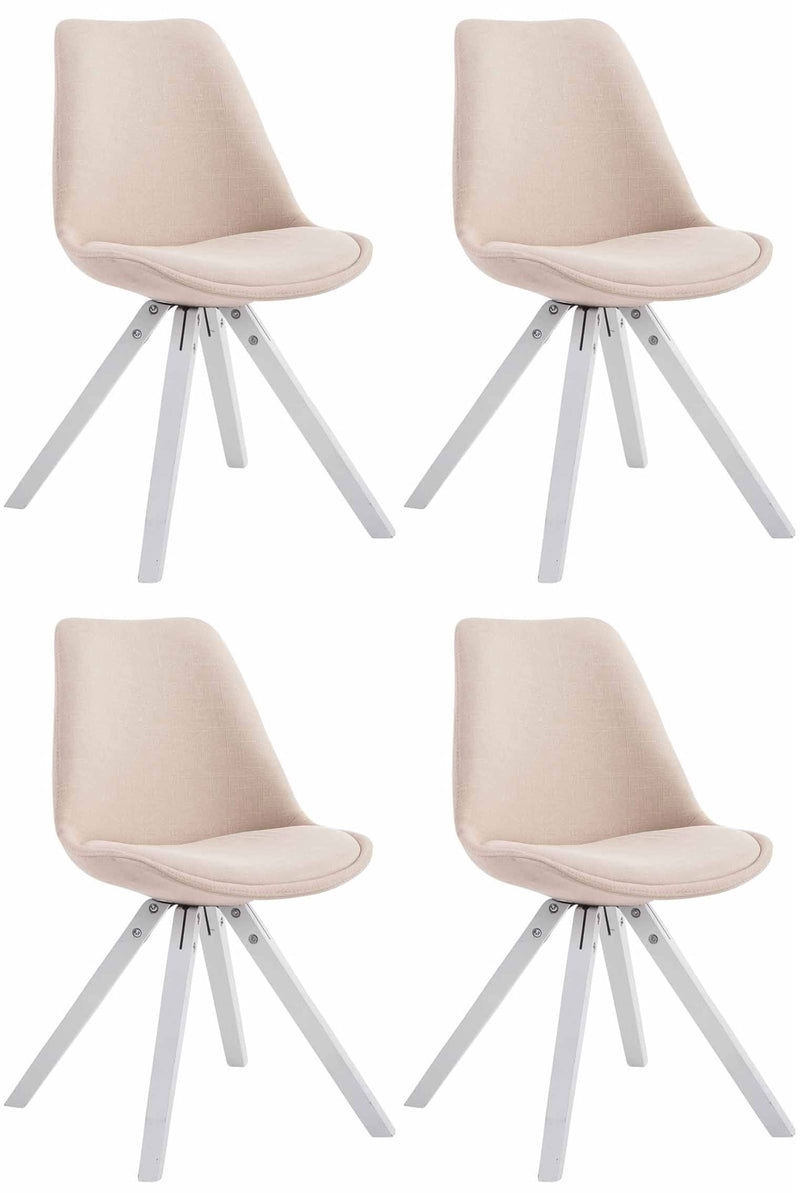 Set of 4 visitor chairs Toulouse fabric Square