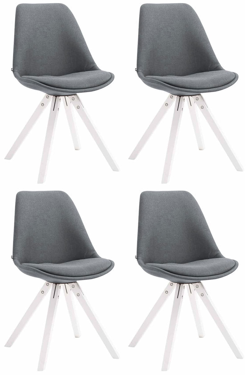 Set of 4 visitor chairs Toulouse fabric Square