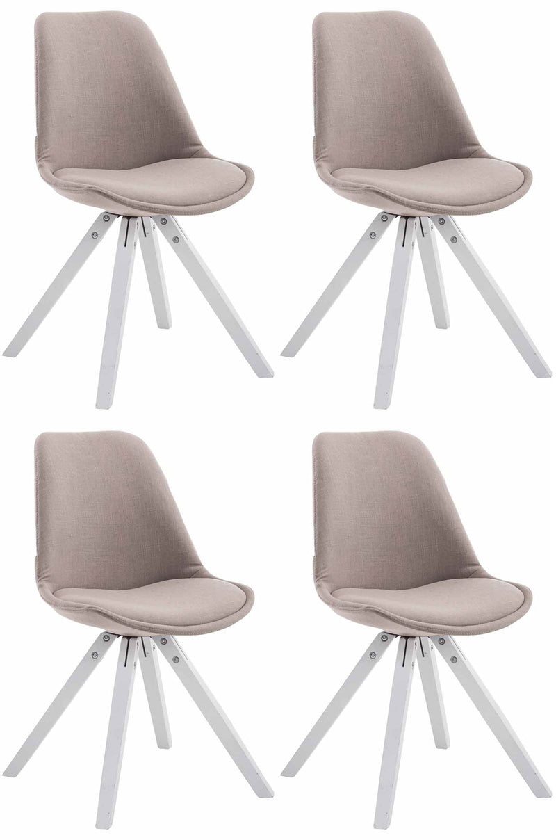 Set of 4 visitor chairs Toulouse fabric Square