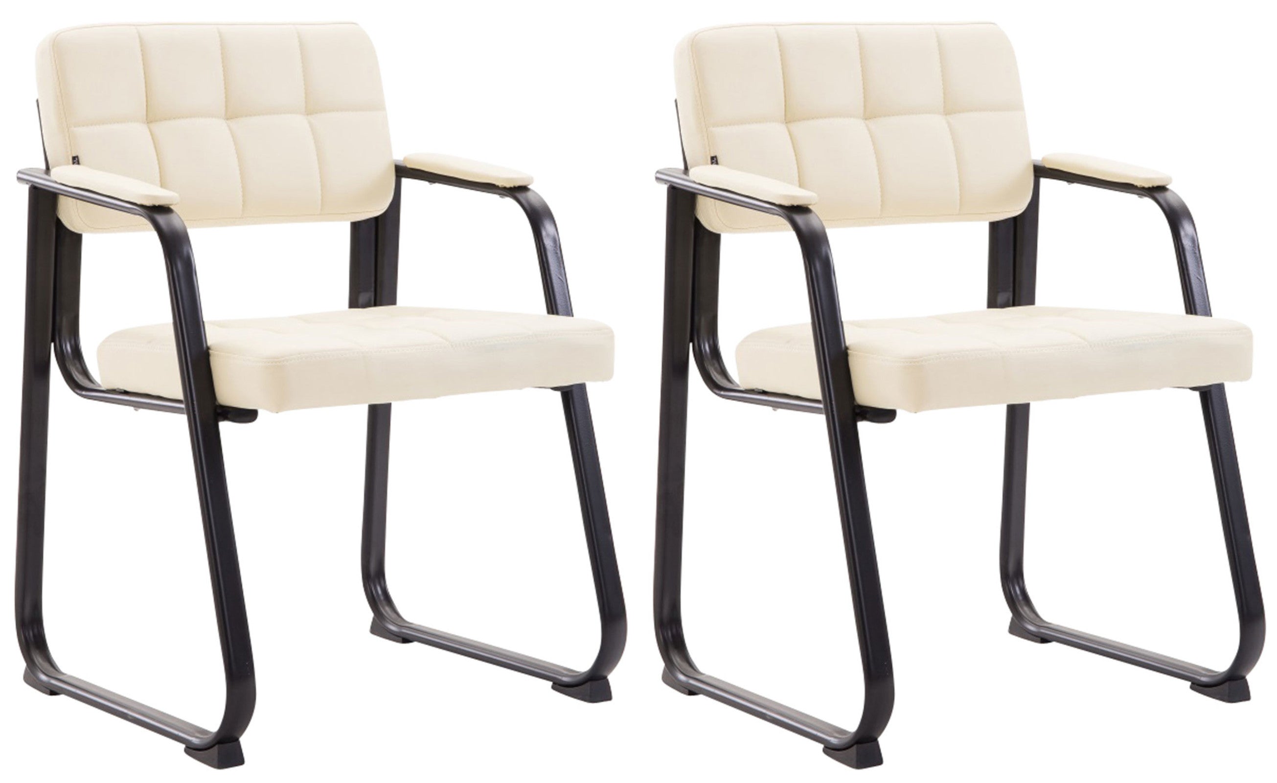 Set of 2 visitor chairs Canada B faux leather