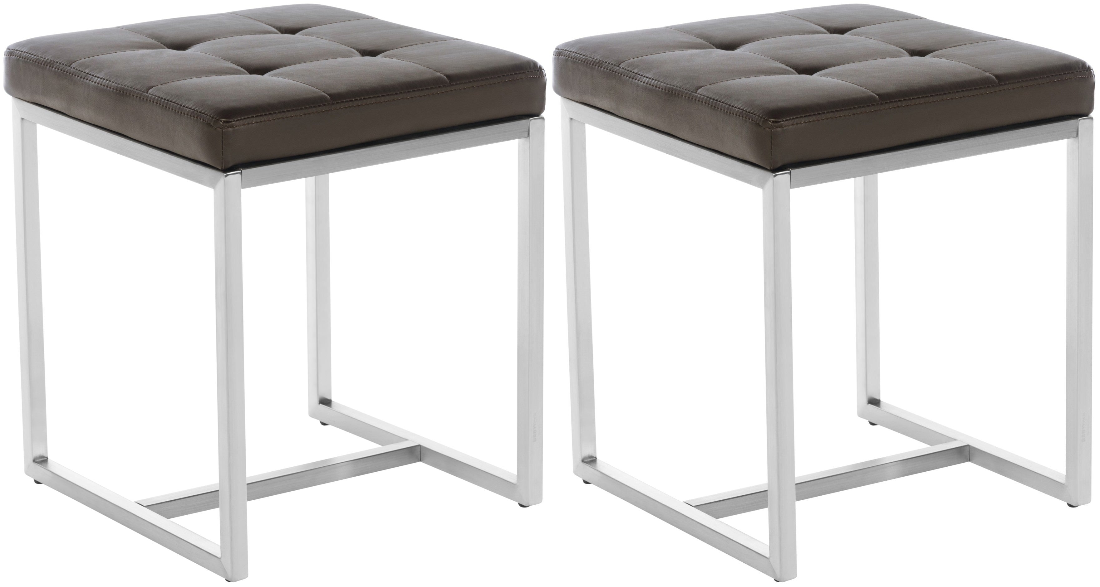 2er Set Edelstahl Sitzhocker Barci