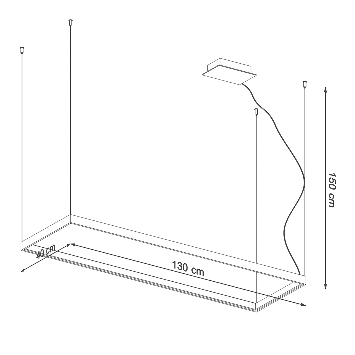 Kronleuchter TUULA L schwarz 4000K