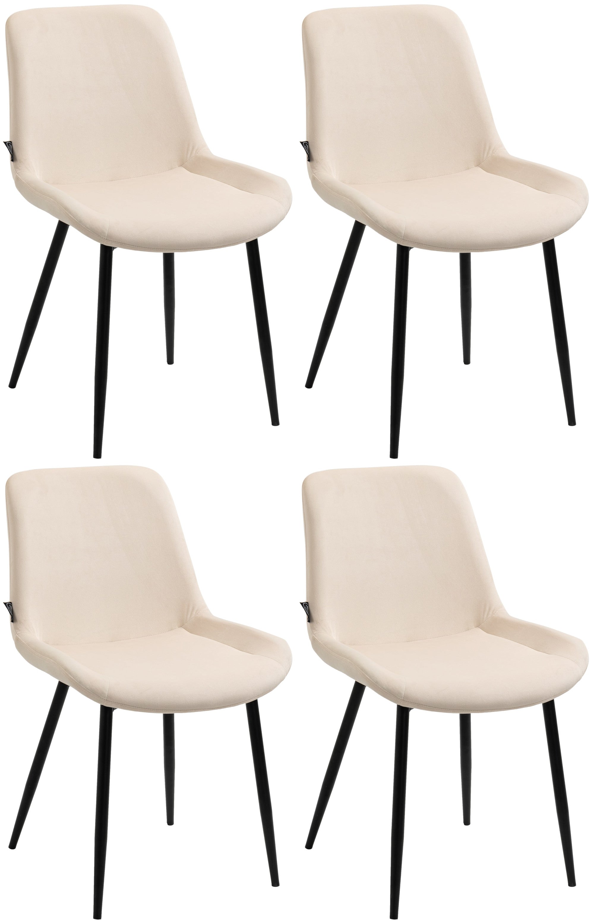 Set van 4 eetkamerstoelen Victoria fluwelen bekleding