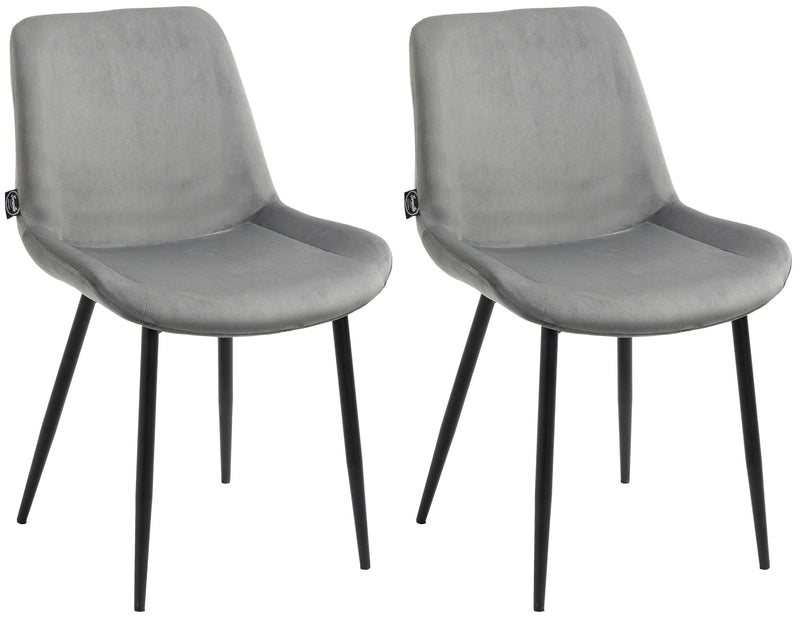 2er Set Esszimmerstühle Victoria Samt-Bezug