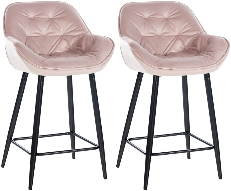 2er Set Barhocker Gibson Samt Sitzhöhe 76 cm