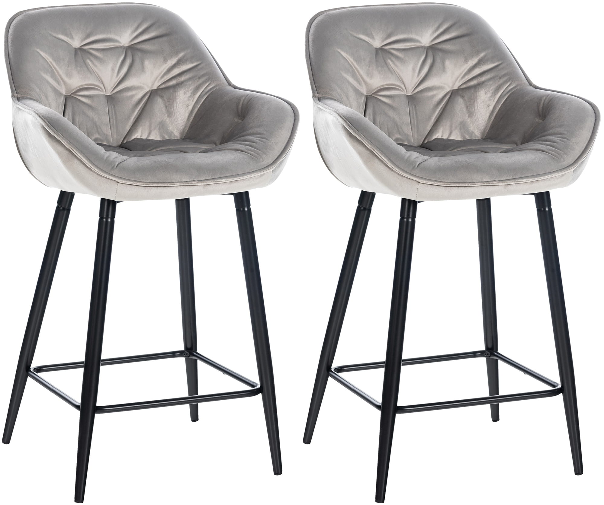 2er Set Barhocker Gibson Samt Sitzhöhe 76 cm