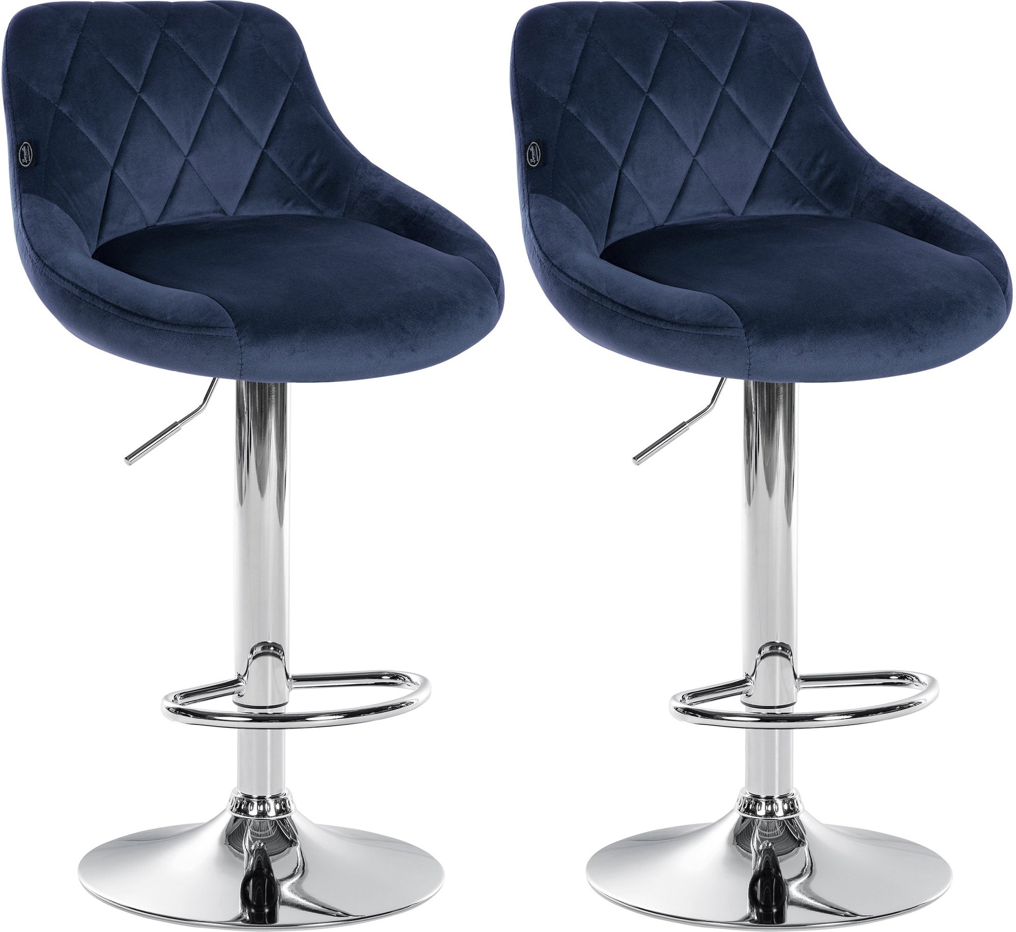 Set of 2 Lazio velvet bar stools