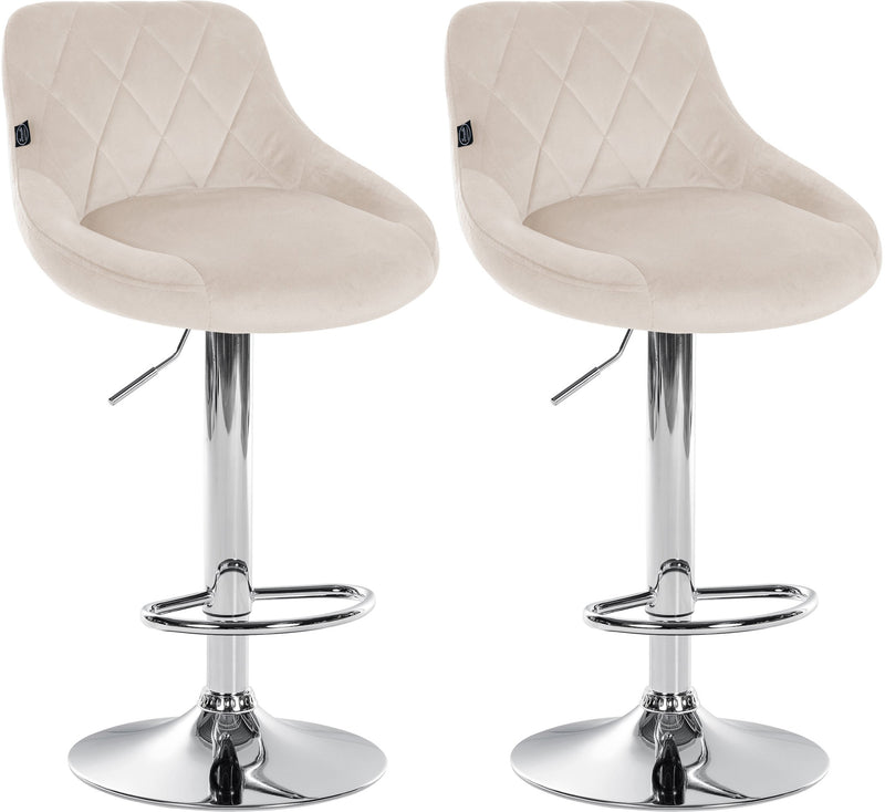 Set of 2 Lazio velvet bar stools