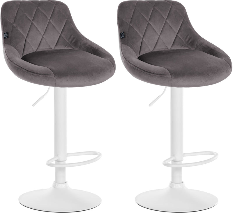 Set of 2 Lazio velvet bar stools