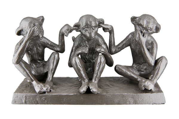 Eisen-Skulptur 3 Apes – Ein künstlerisches Statement für Weisheit und Besonnenheit